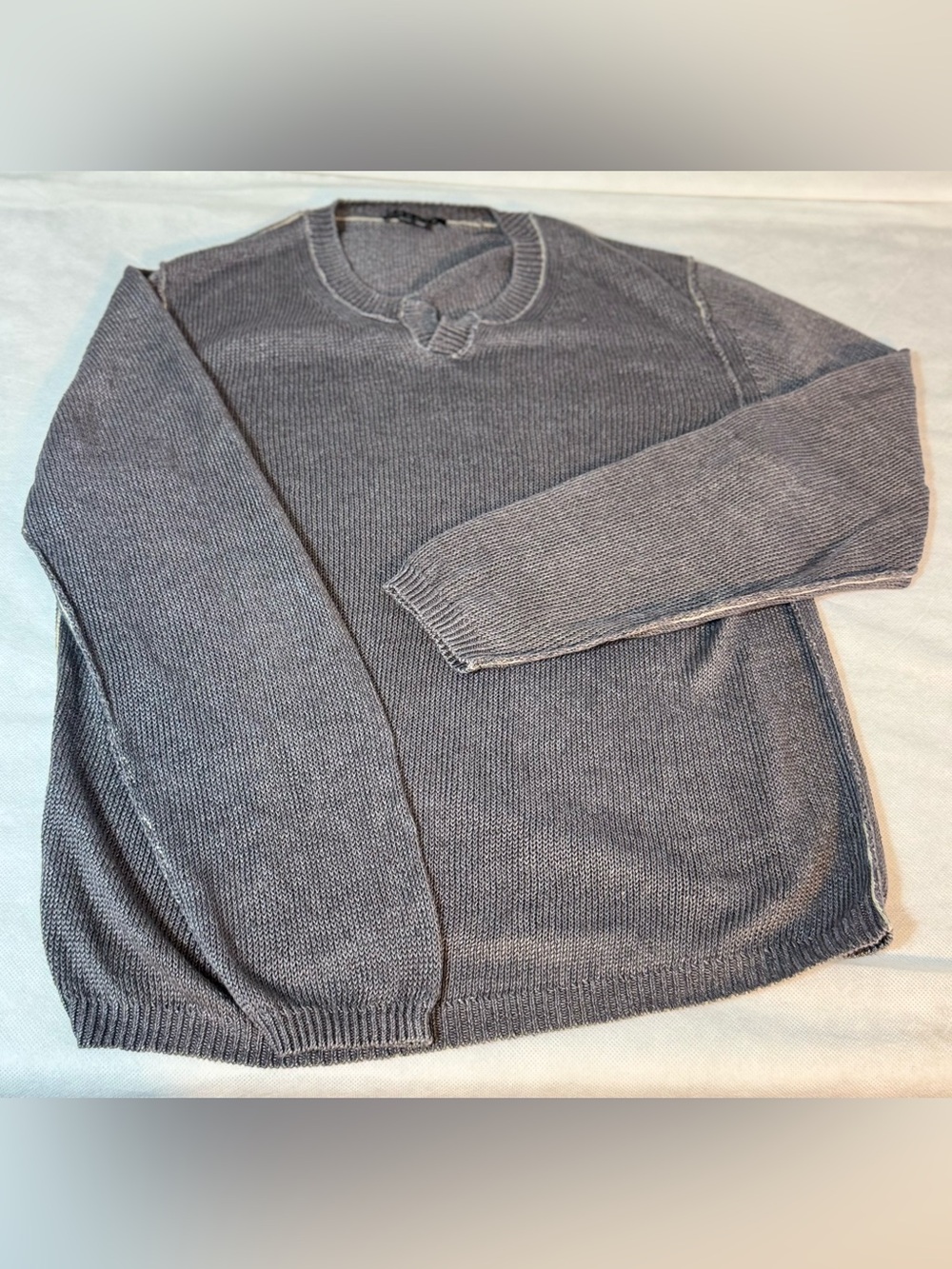 Theory XXL Gray Knit Sweater Minimalist Lightweight Crewneck Pullover - Picture 2 of 4